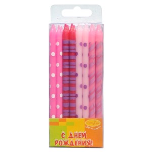 MC Свечи Ассорти розовое 16шт 12см