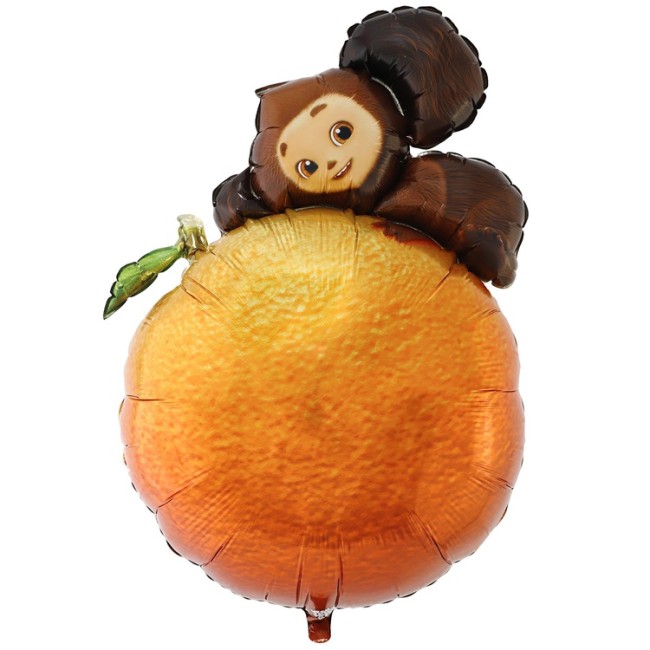 Вз (26''/66 см) ФИГУРА Чебурашка на апельсине, 1 шт.