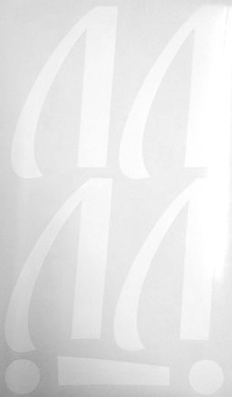 Наклейки буквы 13 см "Л" белые, 1 лист