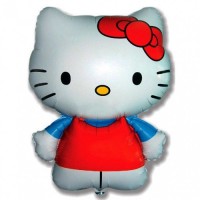 Fm (26"/66 см) Фигура, Hello Kitty, Котенок с бантиком, Голубой, 1 шт.