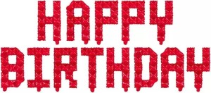 Набор шаров-букв (16&quot;/41 см) Мини-Надпись &quot;Happy Birthday&quot;, Пиксели, Красный, 1 шт. в упак.