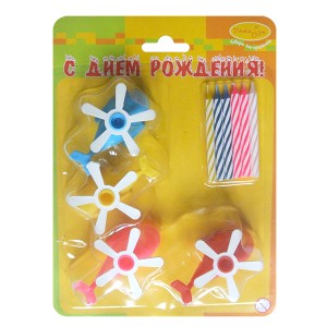 MC Свечи с держателями Вертолеты 4шт