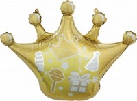 Fa (30"/76 см) Фигура, Корона, Сверкающие искры, Золото, 1 шт.