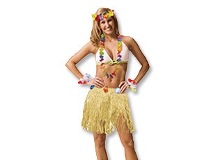 Юбка Гаваи пластик солома короткая взр/А