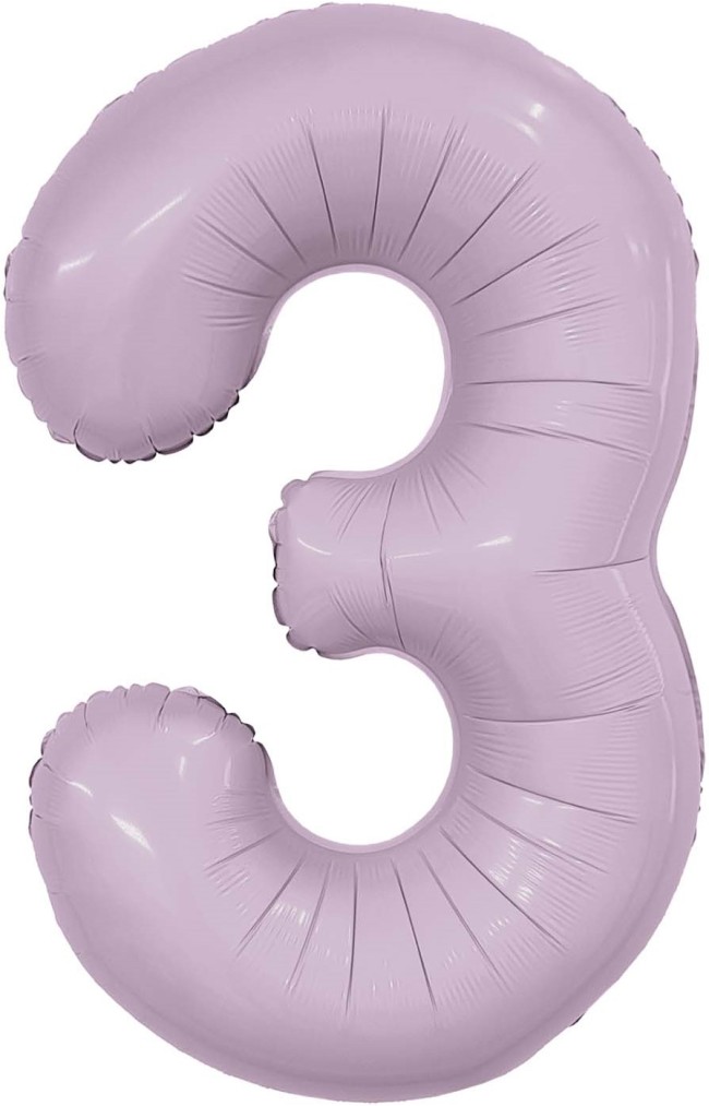 Ag (40''/102 см) Цифра, 3, Slim, Орхидея, в упаковке 1 шт.