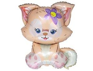 Вз (26"/66 см) ФИГУРА Котенок с цветком, 1 шт.