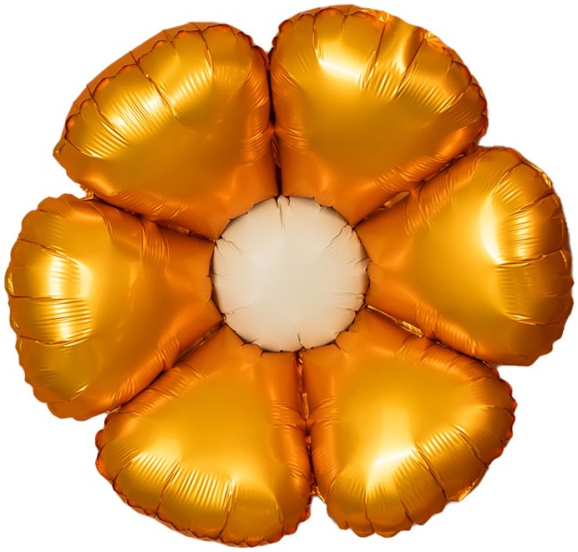 Fa (24''/61 см) Цветок, Ромашка (надув воздухом), Золото, Сатин, 1 шт.