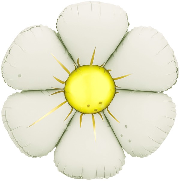 Fa (25''/64 см) Цветок, Ромашка (надув воздухом), Кремовый, Сатин, 1 шт.