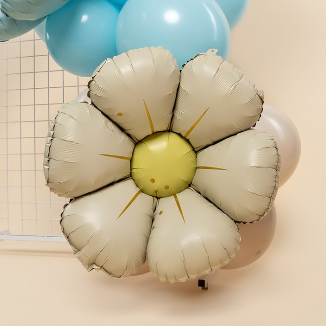 Fa (25''/64 см) Цветок, Ромашка (надув воздухом), Кремовый, Сатин, 1 шт.