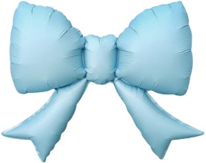 Fa (21''/53 см) Фигура с клапаном, Бант (надув воздухом), Голубой, Сатин, 5 шт. в уп. (цв.этик.)