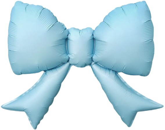 Fa (21''/53 см) Фигура с клапаном, Бант (надув воздухом), Голубой, Сатин, 5 шт. в уп. (цв.этик.)
