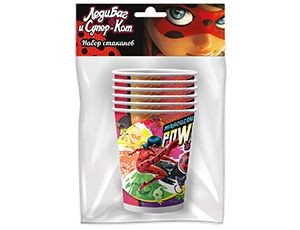 Набор стакан Леди Баг 205мл 6шт комиксы