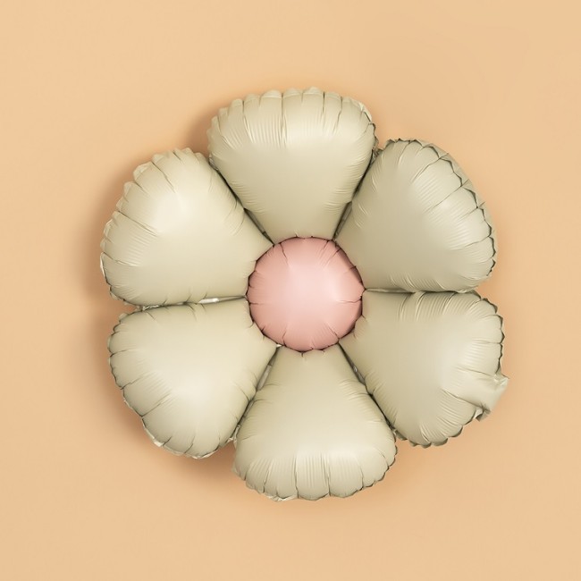 Fa (24''/61 см) Цветок, Ромашка (надув воздухом), Кремовый, Сатин, 1 шт.