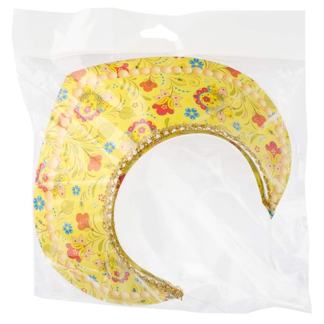 Кокошник-Ободок Узор желтый, 1 шт.