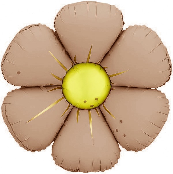 Fa (25''/64 см) Цветок, Ромашка (надув воздухом), Бежевый, Сатин, 1 шт.