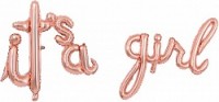 Fa (16"/41 см) Мини-Надпись "It`s a Girl", Розовое Золото, 1 шт.
