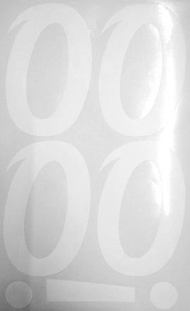 Наклейки буквы 13 см "О" белые, 1 лист