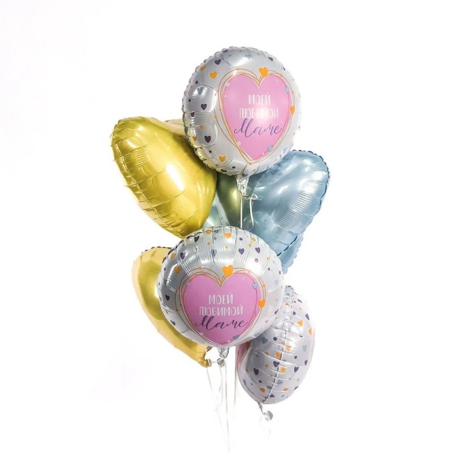 Ag (19''/48 см) Сердце, Нежно-голубой, 1 шт.