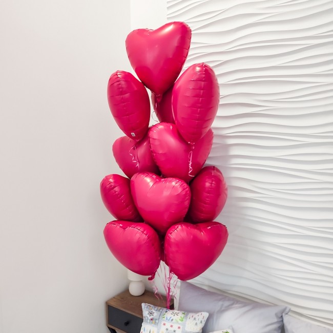 Ag (19''/48 см) Сердце, Viva Magenta, Сатин, 1 шт.