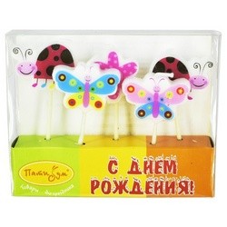 MC Свечи Бабочки, Божьи коровки, 7 см, 5 шт.