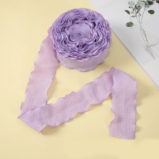 Лента тканевая (4 см*9,14 м) Нежная волна, Сиреневый, 1 шт.