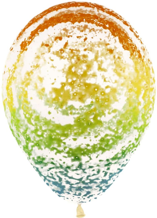 Sp (12''/30 см) Шар Граффити, Радуга, Прозрачный (390), кристалл, 12 шт.