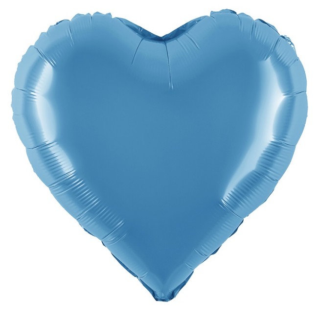 Fa (24''/61 см) Сердце, Голубой, Металлик, 1 шт.