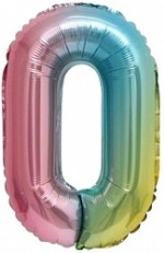 Fa (16''/41 см) Мини-цифра, 0, Нежная радуга, Градиент, 1 шт.