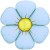 Fa (25''/64 см) Цветок, Ромашка (надув воздухом), Голубой, Сатин, 1 шт.
