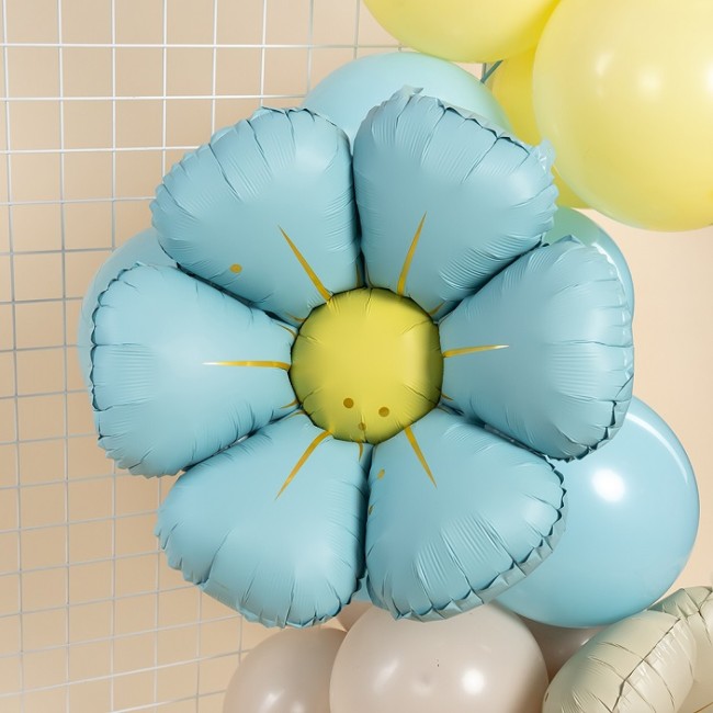 Fa (25''/64 см) Цветок, Ромашка (надув воздухом), Голубой, Сатин, 1 шт.