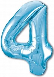 Ag (40"/102 см) Цифра, 4, Slim, Голубой, в упаковке 1 шт.