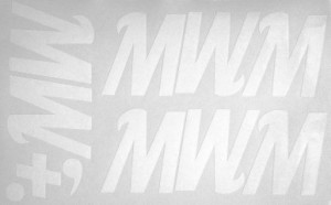 Наклейки буквы 8 см "М" белые, 1 лист