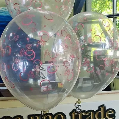 Bb (14''/35 см) /Шелкография кристалл Кольца бриллиант, 25 шт.