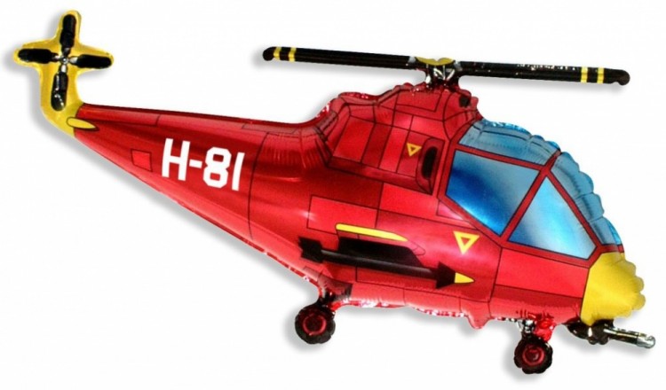 Fm (17''/43 см) /Мини-фигура, Вертолет, Красный, 5 шт.