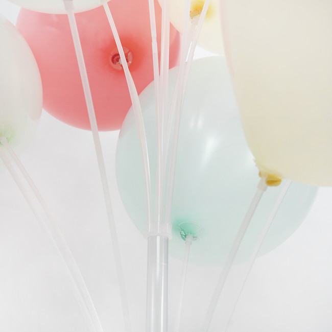 Стойка для шаров Фонтан, 25 насадок, 1,9 м, Белый/Прозрачный, 1 шт.