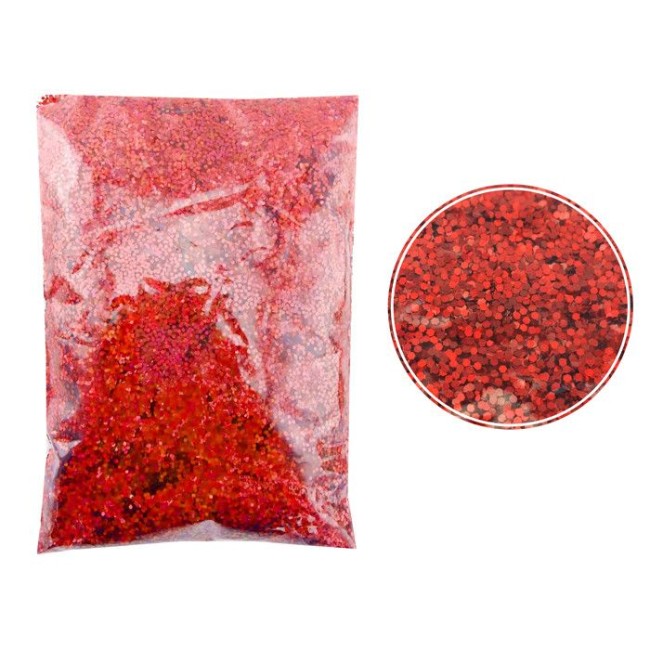 Глиттер "Блестки" лазерный Красный, 1 мм., 100 г.