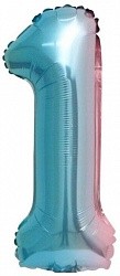 Fa (16''/41 см) Мини-цифра, 1, Нежная радуга, Градиент, 1 шт.