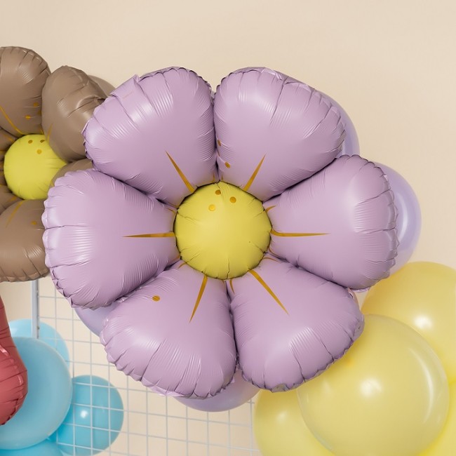 Fa (25''/64 см) Цветок, Ромашка (надув воздухом), Сиреневый, Сатин, 1 шт.