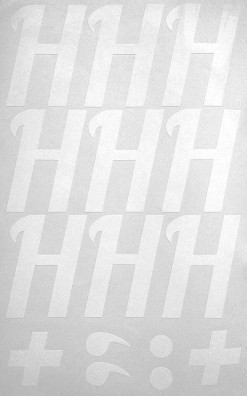 Наклейки буквы 8 см "Н" белые, 1 лист
