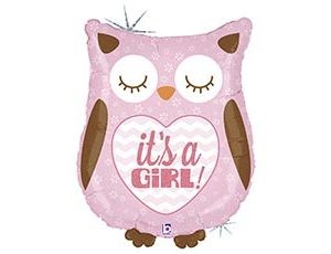 Bt (26"/66 см) ФИГУРА IT'S A GIRL Сова розовая блеск, 1 шт.