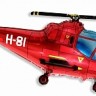 Fm (38''/97см) /Фигура Вертолет, Красный, 1 шт.