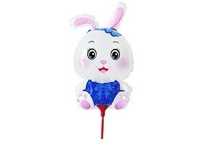 Вз (13"/33 см) Мини-фигура с клапаном + палочка, Заяц в синем, 5 шт.