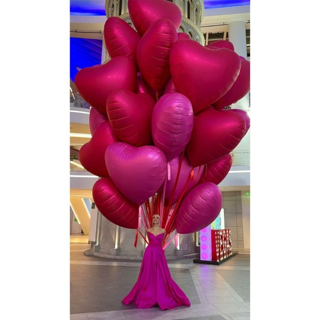 Вз (68''/173 см) СЕРДЦЕ Сатин Pink, 1 шт.