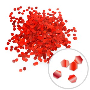 Глиттер "Блестки" лазерный Красный, 2,5 мм., 100 г.