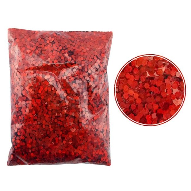 Глиттер "Блестки" лазерный Красный, 2,5 мм., 100 г.