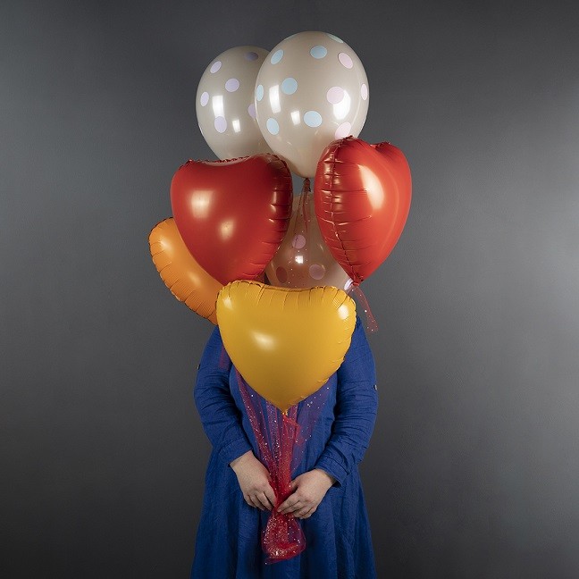 Gr (18''/46 см) Сердце, Красный, Сатин, 1 шт.