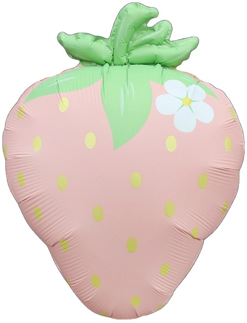 Fa (26''/66 см) Фигура, Клубника с цветком, Розовый, Сатин, 1 шт. в уп.