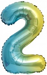 Fa (16''/41 см) Мини-цифра, 2, Нежная радуга, Градиент, 1 шт.