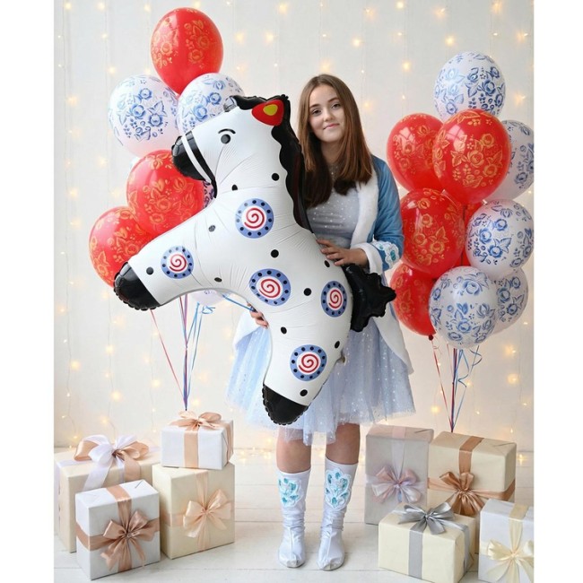 Вз (39''/99 см) ФИГУРА Лошадка дымковские узоры, 1 шт.