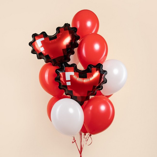 Fa (20''/51 см) Сердце, Пиксельное сердце, Красный, 1 шт.